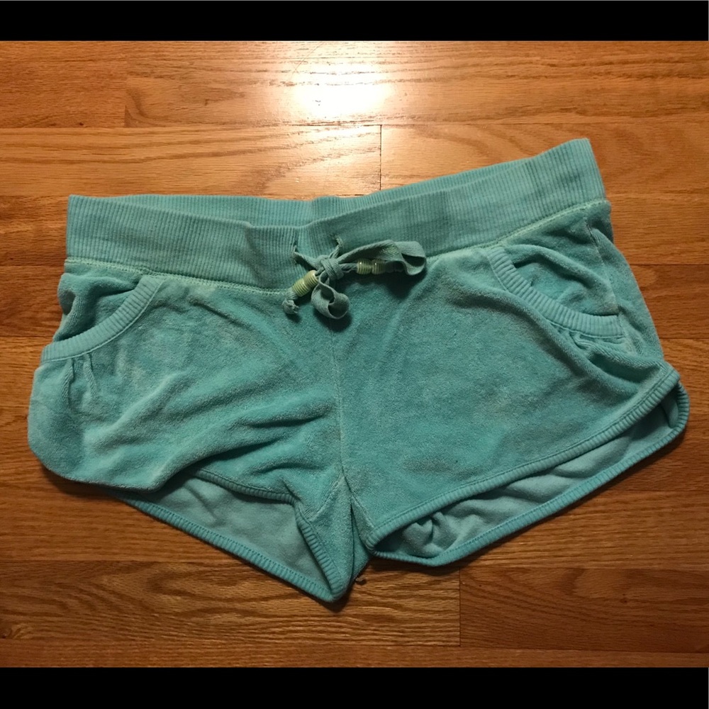 Teal Terry cloth shorts